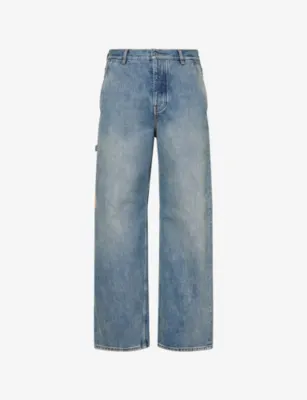 LOEWE Suede Patch-Pocket Denim Jeans