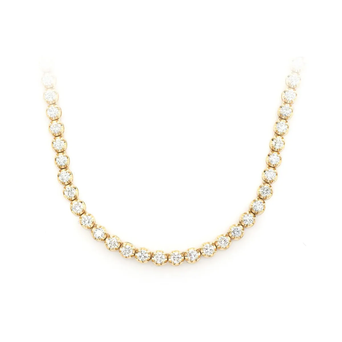 For Him Crown Diamond Tennis Necklace in 7pt / Yellow Gold / 22" – Necklace