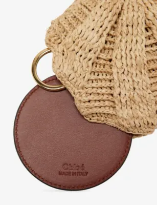 CHLOE Seashell and Mirror Raffia Bag Charm in HOT SAND, additional product view 2