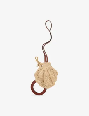 CHLOE Seashell and Mirror Raffia Bag Charm in HOT SAND – Mens | Keyrings