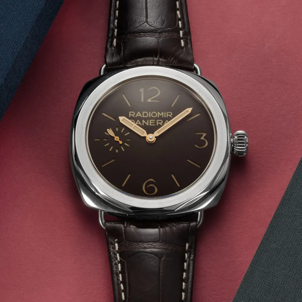 Panerai Radiomir Platino PAM00521 — 2014 — Excellent in Brown Quarter Arabic – Pre-owned watches