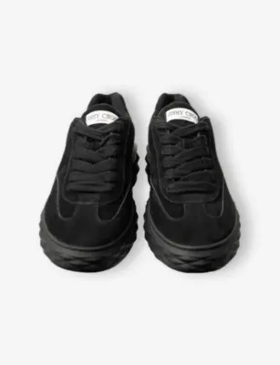 JIMMY CHOO Diamond Maxi Retro M Velvet and Suede Trainers - EUR 44.5 / 10.5 UK MEN in V BLACK, additional product view 2