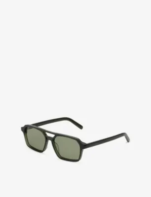 RETRO SUPER FUTURE Maison Margiela Lunettes 7 Vertes Irregular-Frame Sunglasses in GREEN, additional product view 2