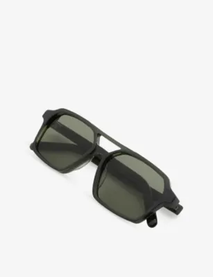 RETRO SUPER FUTURE Maison Margiela Lunettes 7 Vertes Irregular-Frame Sunglasses in GREEN, additional product view 3
