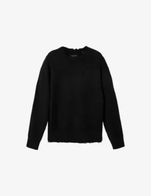 ALLSAINTS Wolf Distressed Long-Sleeve Knitted Jumper - Fawn Brown