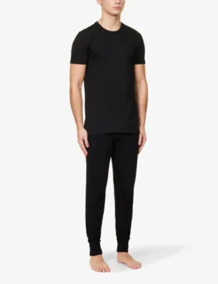 FALKE Regular-fit crewneck stretch-cotton T-shirt detail 2