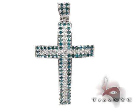 RINA - For Him FACTORY Blue and White Diamond Cross 26332 in Rose Gold – Bracelet