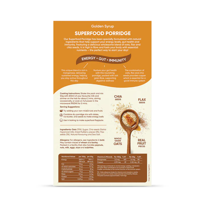 Naturya Superfood Porridge Golden Syrup 375g, additional product view 2