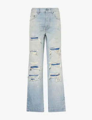 AMIRI Destroyed Straight-Leg Denim Jeans