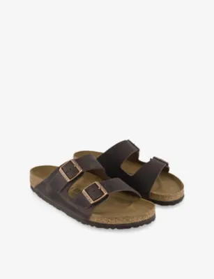 BIRKENSTOCK Arizona Double-Strap Suede Sandals - EUR 44 / 10 UK MEN in HABANA WAXY LEATHER, additional product view 3