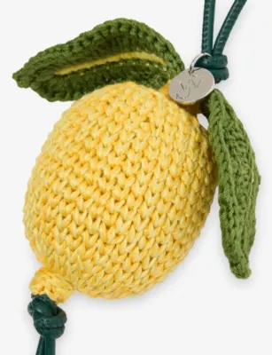 JW ANDERSON Lemon Hand-Crocheted Cotton Charm in YELLOW GREEN, additional product view 2