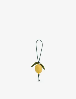 JW ANDERSON Lemon Hand-Crocheted Cotton Charm in YELLOW GREEN – Mens | Keyrings