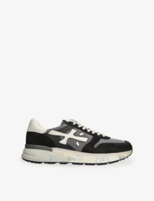 PREMIATA Mick Suede and Woven Trainers - EUR 43 / 9 UK MEN in BLK/WHITE – Mens | Trainers | Lace up trainers