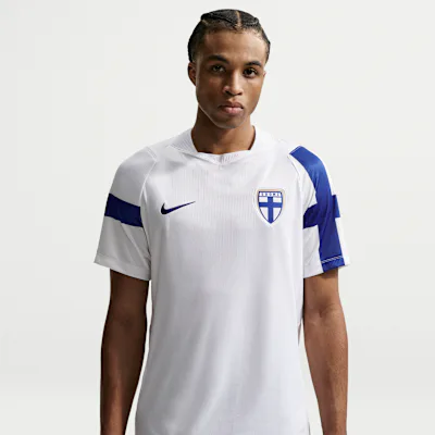 Nike Finland 2026 Stadium Home Men's Nike Dri-FIT Football Replica Shirt - White/Hyper Blue
