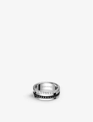 BOUCHERON Quatre 18ct white-gold with PVD ring - 58mm – Mens | Jewellery | Rings
