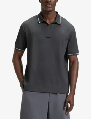 BOSS Logo-Embroidered Short-Sleeve Cotton Polo detail 3