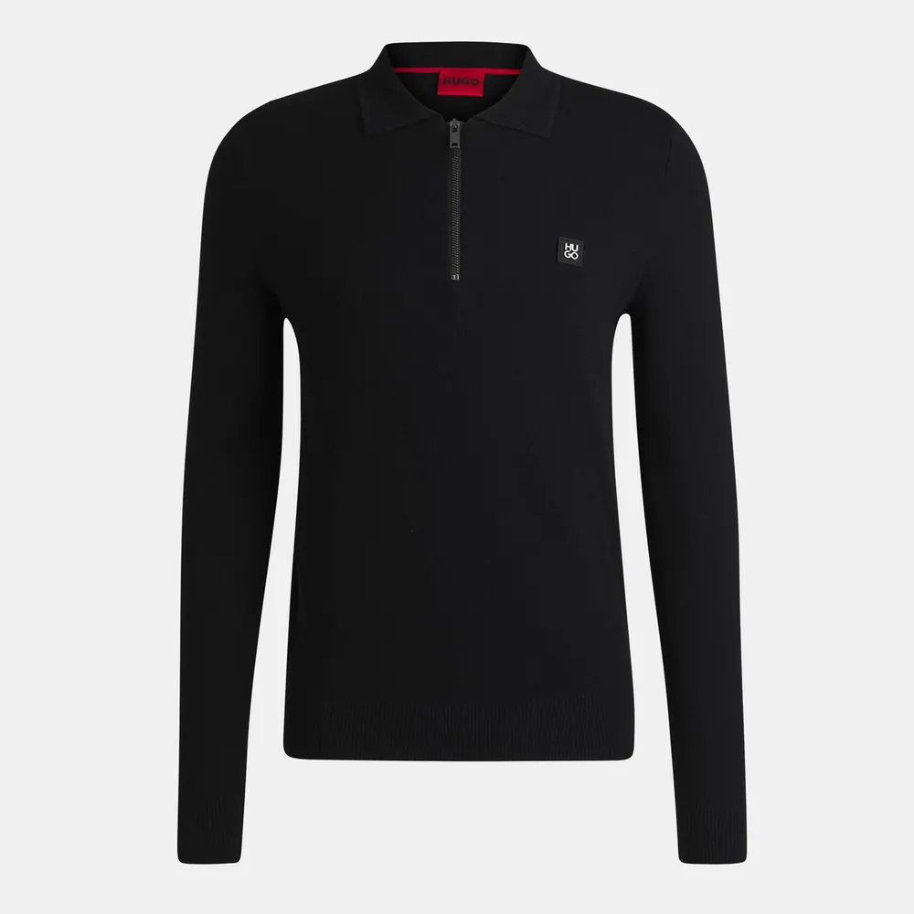 Hugo Mens HUGO Sastone Long Sleeve Knit Polo Shirt - Slim Fit