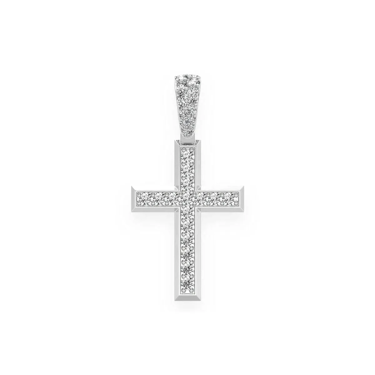 For Him Angle Diamond Cross in 1.15ctw / White Gold / Natural Diamond – Pendant