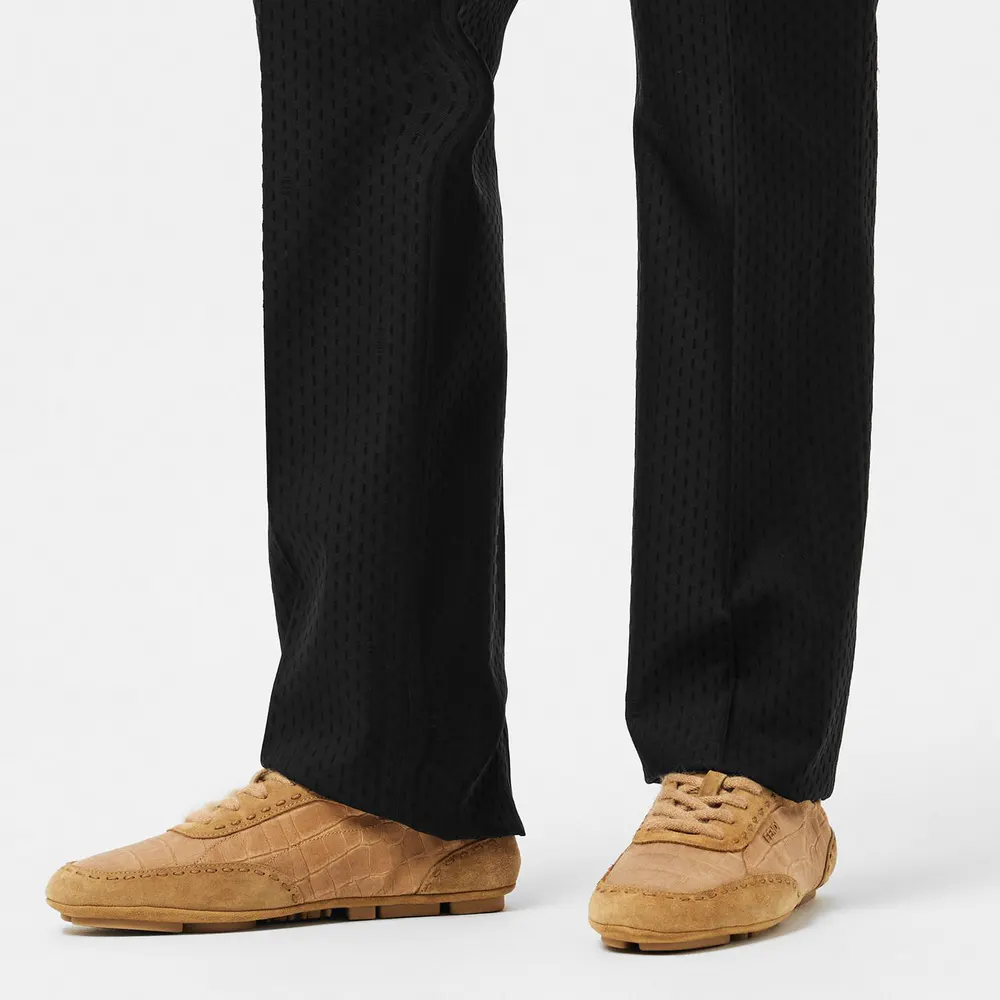 Fendi Mens Fit Trainers in Beige, additional product view 3
