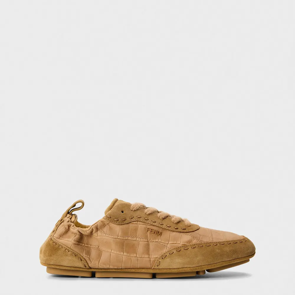 Fendi Mens Fit Trainers in Beige – Footwear