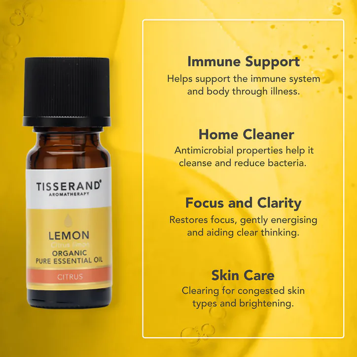 Tisserand Lemon Organic Pure Essential Oil 9ml detail 3