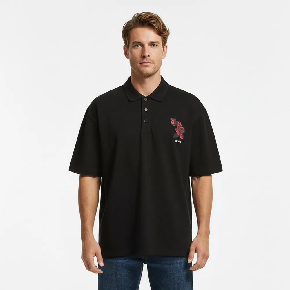 Hugo Mens HUGO Dardigo Short Sleeve Polo Shirt with Artwork Detail detail 3