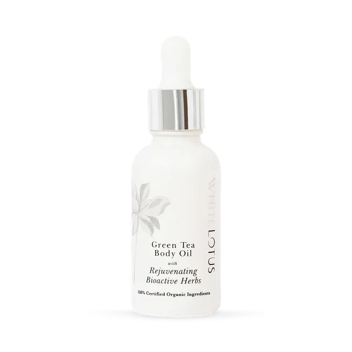 White Lotus Beauty Green Tea Body Oil With Rejuvenating Bioactive Herbs 30ml, additional product view 3