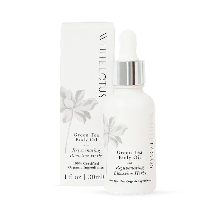 White Lotus Beauty Green Tea Body Oil With Rejuvenating Bioactive Herbs 30ml