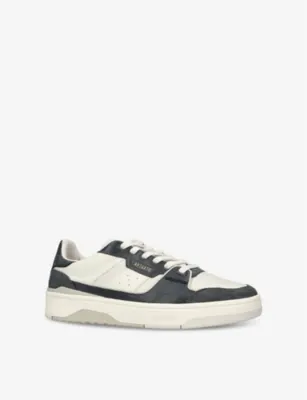 AXEL ARIGATO Clay foiled-logo leather and suede low-top trainers - EUR 42 / 8 UK MEN in BEIGE COMB, additional product view 3