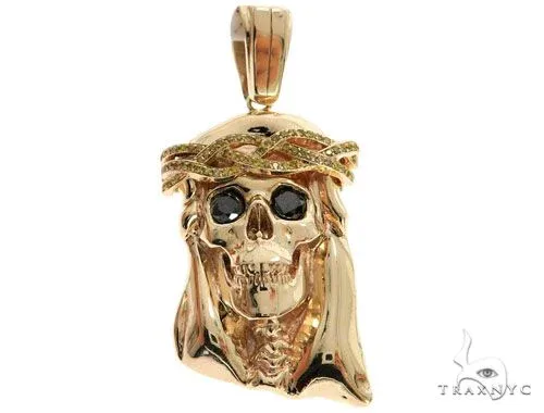 RINA - For Him FACTORY 14K Prong Bezel Diamond Skull Pendant 61795 in Rose Gold – Pendant