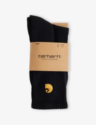 CARHARTT WIP Chase Logo-Embroidered Cotton-Blend Socks