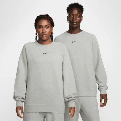 Nike NOCTA Men's Fleece CS Crew - Dark Grey Heather/Matte Silver/Black