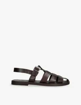 GRENSON Quincy Leather Sandals - EUR 44 / 10 UK MEN in Brown – Mens | Sandals | Sliders & flip flops