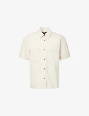 PAIGE Saion Short-Sleeve Cotton And Linen Blend Denim Shirt