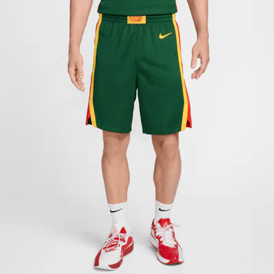 Nike Lithuania Limited Road Men's Nike Basketball Shorts - Gorge Green/Chile Red in Gorge Green/Chile Red – Nike men's and unisex