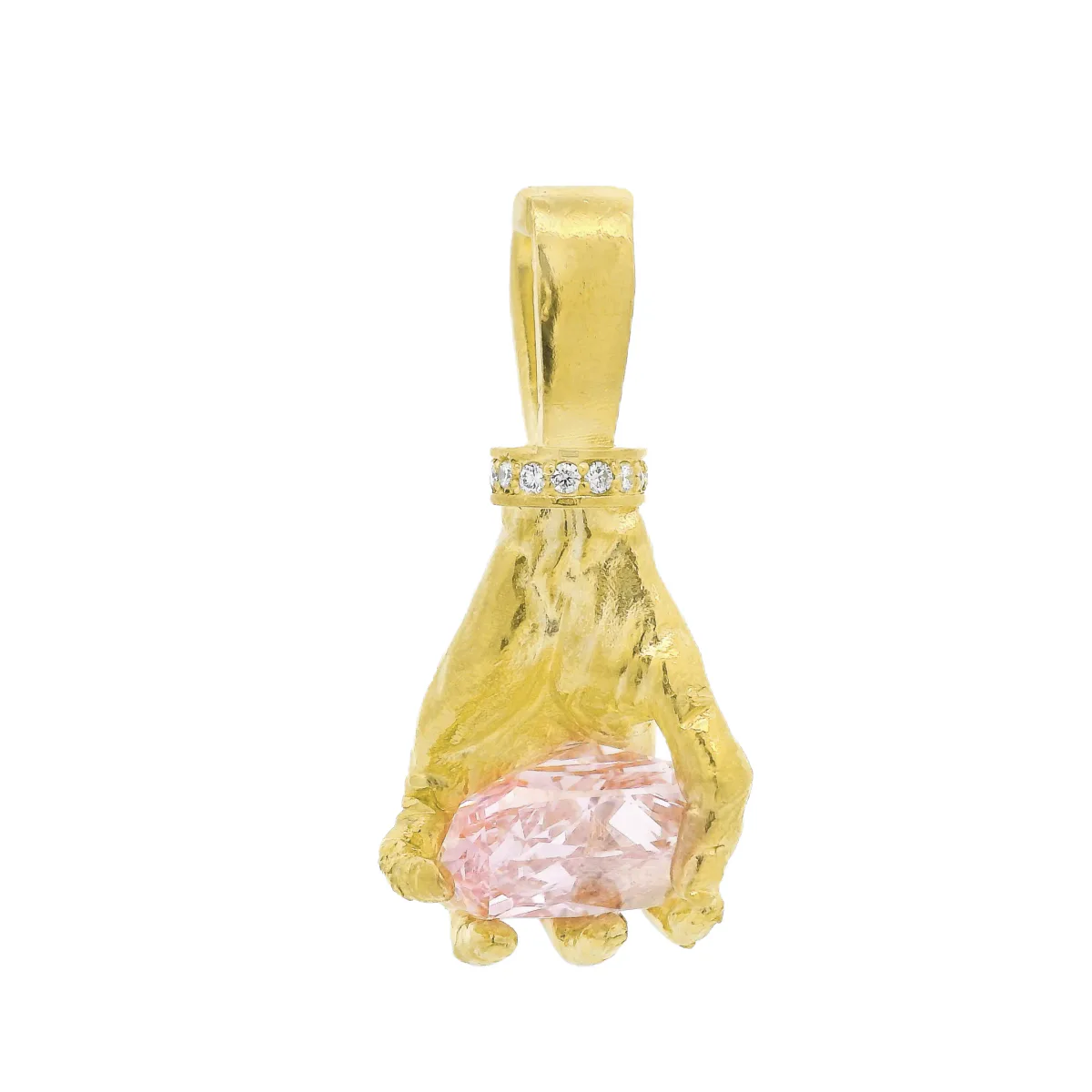 DANNY - For Him CUSTOM One-of-One Pink Diamond Hand of Trax Pendant 71080 – Pendant
