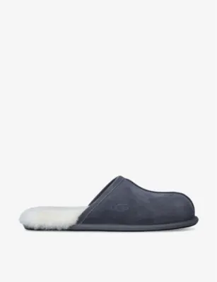 UGG Scuff brand-embossed suede and shearling slippers - EUR 42 / 8 UK MEN in GREY/DARK – Mens | Casual shoes | Slippers