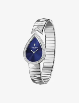 CHAUMET Joséphine Aigrette Steel And 0.35ct Brilliant-Cut Diamond Quartz Watch - 15CM in Steel & blue dial – Jewellery & Watches | Mens luxury watches