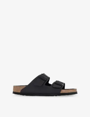 BIRKENSTOCK Arizona Two-Strap Faux-Leather Sandals - EUR 44.5 / 10.5 UK MEN in TRIPLE BLACK – Mens | Sandals | Sliders & flip flops
