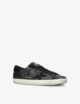 GOLDEN GOOSE Men's Superstar low-top leather trainers - 5 in BLACK, additional product view 3