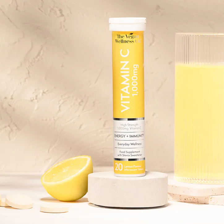 The Vegan Wellness Co. High Strength 1,000Mg Vitamin C 20 Lemon Flavour Effervescent Tablets detail 3