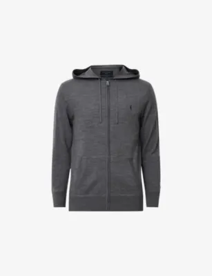ALLSAINTS Mode zipped merino-wool hoody - MONUMENT GREY detail 2