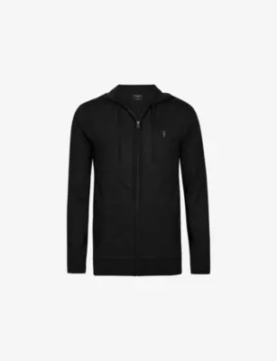 ALLSAINTS Mode zipped merino-wool hoody - MONUMENT GREY