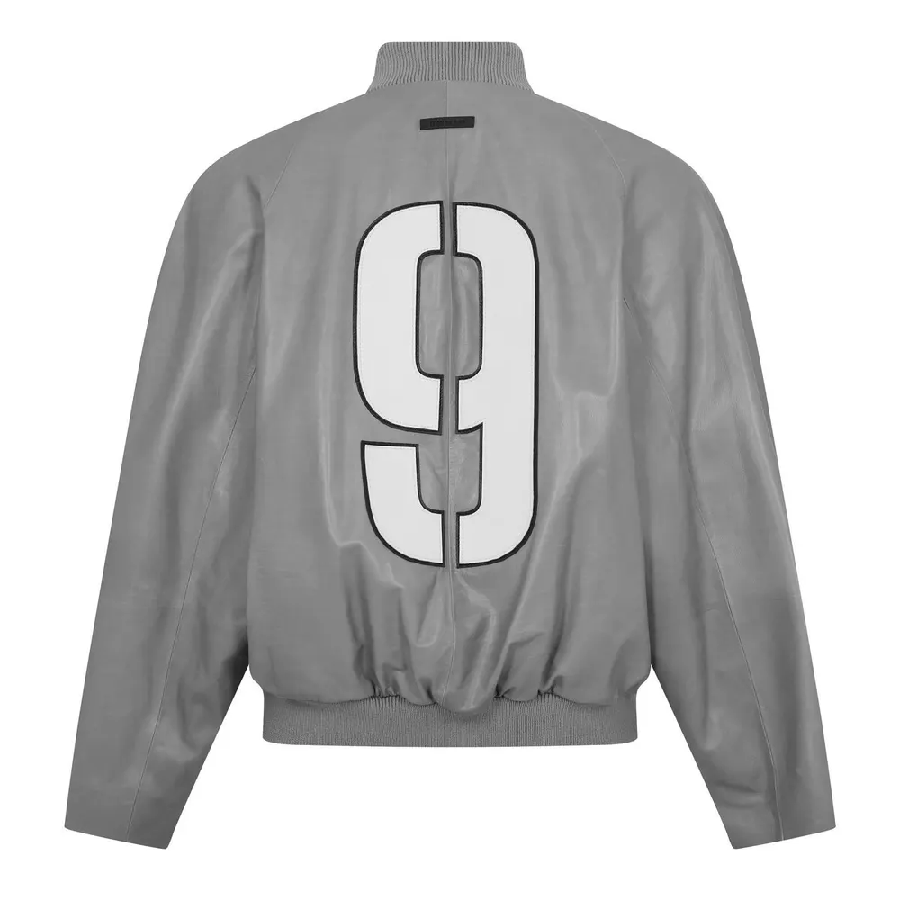 Fear Of God Men's Leather Jacket in Grey, additional product view 2