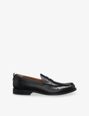 HUGO Pull-Tab Leather Loafers - EUR 46 / 12 UK MEN in BLACK – Mens | Loafers