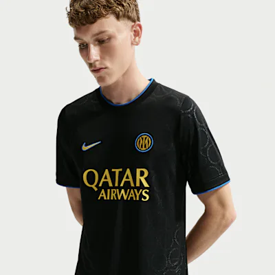 Nike Inter Milan Third Men's Nike Dri-FIT Football Pre-Match Top - Black/Blue Spark/Tour Yellow