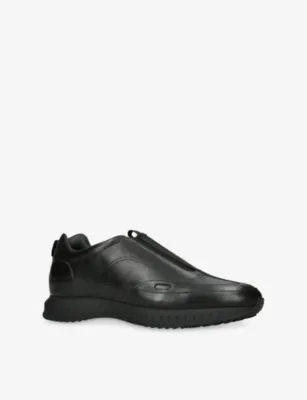 JOHN LOBB Stream Elastic Leather Trainers - EUR 40 / 6 UK MEN in BLACK, additional product view 3