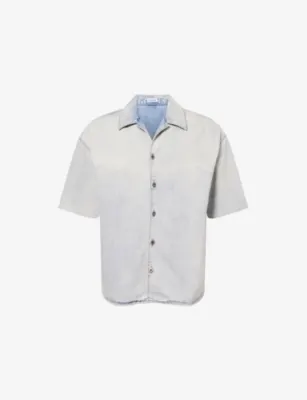 LOEWE Anagram Short-Sleeve Denim Shirt