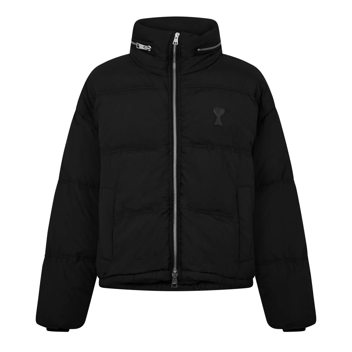 Ami Paris Men's Ami de Coeur Water Resistant Concealed Hood Short Puffer Jacket