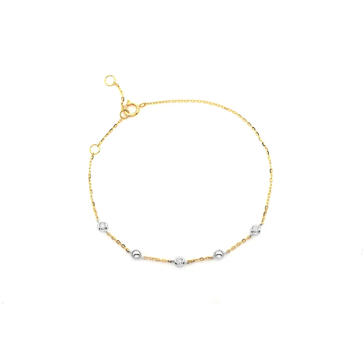 For Him Bead & Bezel Diamond Bracelet in 0.05ctw / Rose Gold / 6.5" – Bracelet